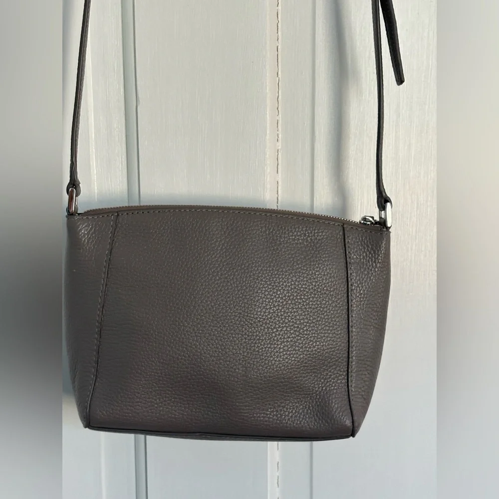 Kate Spade Monica Crossbody grey pebbled leather crossbody purse